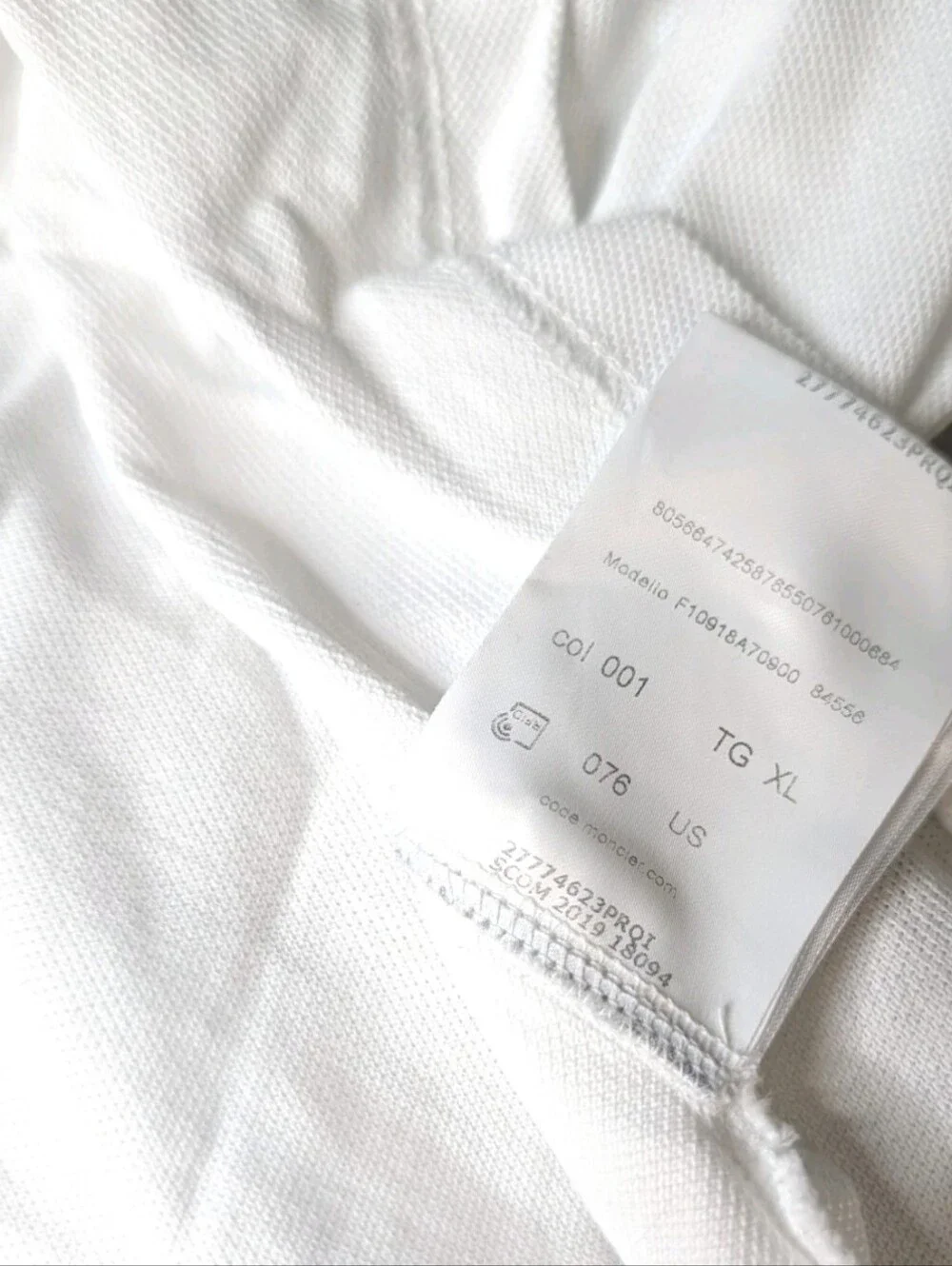 Moncler Short Sleeve Polo Shirt White Men Size XL - See Description Measurements - Picture 5 of 7